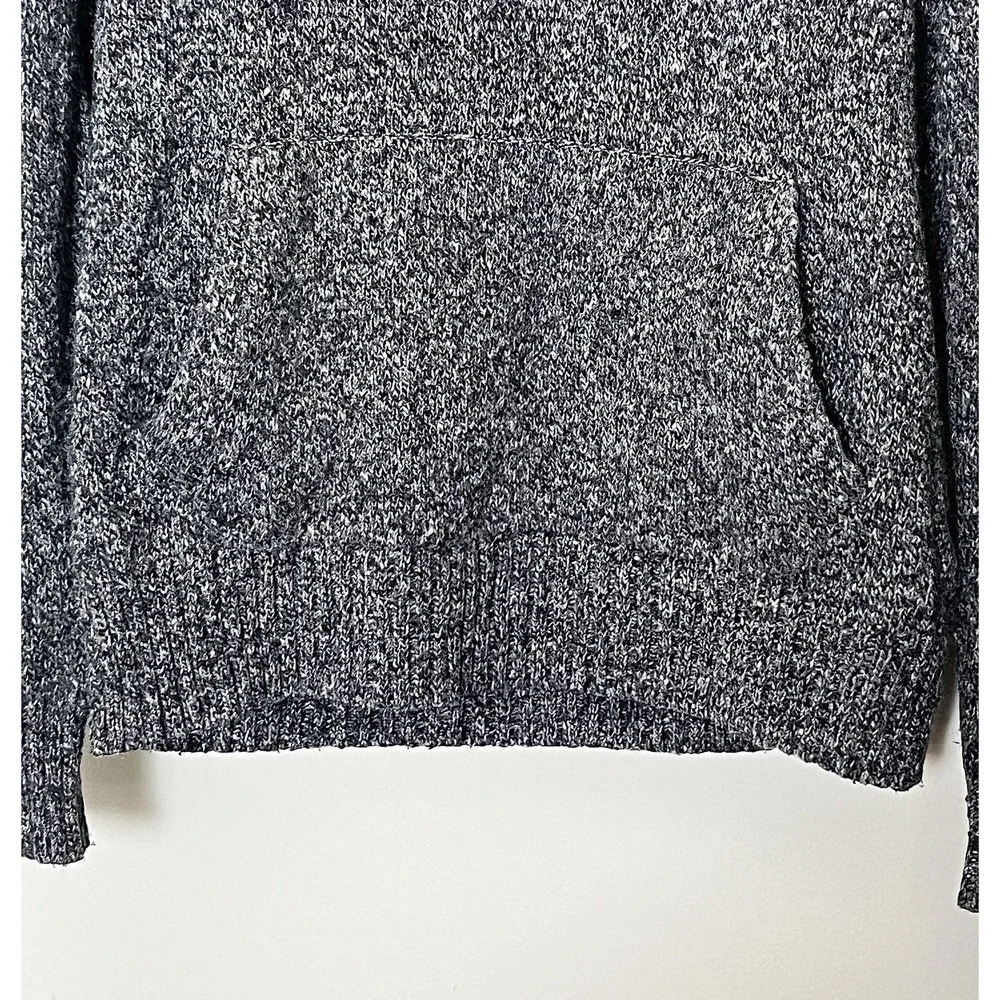 American Eagle Hooded‎ Sweater Men's Medium Gray Knit Dark Academia Pocket Cozy